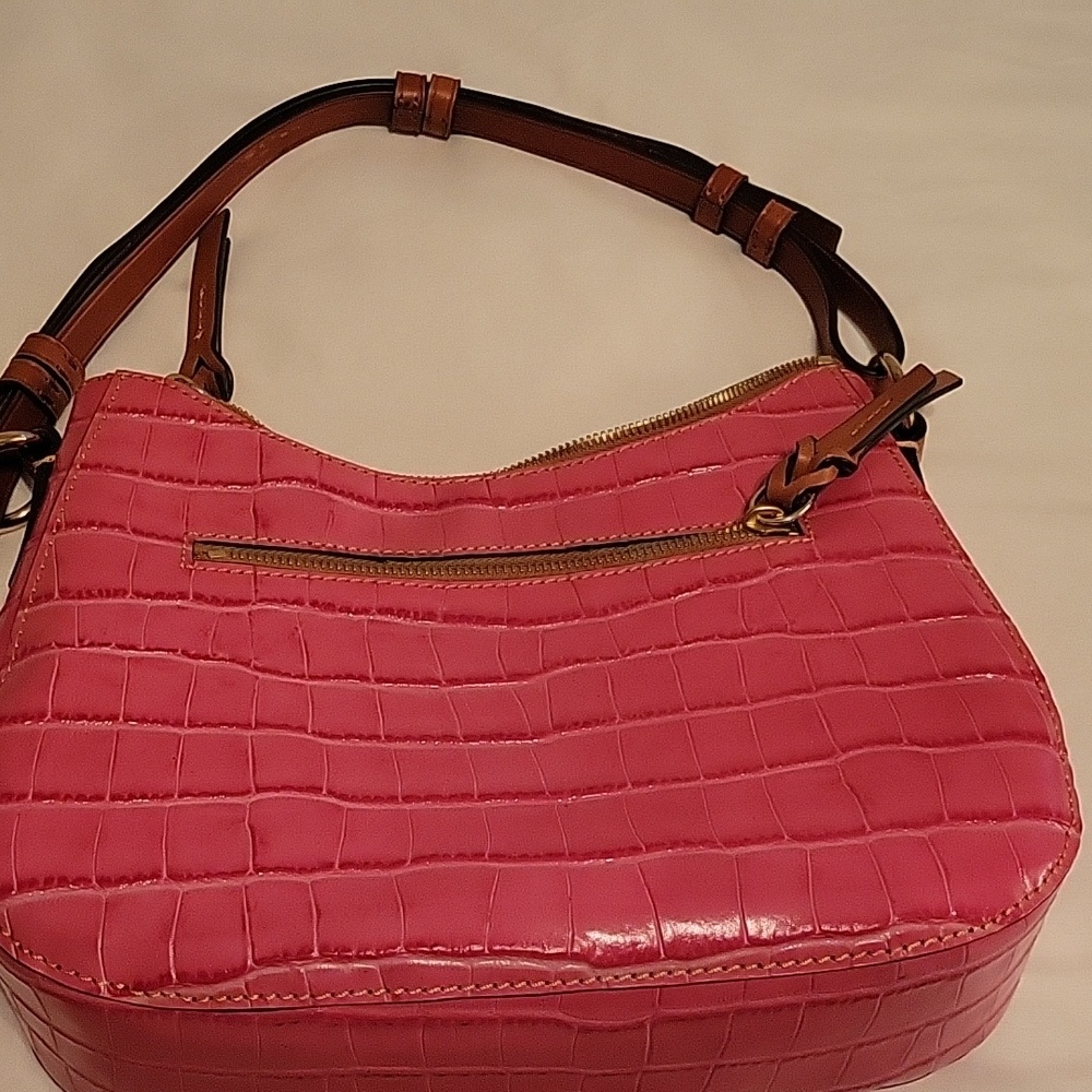 Dooney & Bourke New Without Tags Small KILEY Hobo Pink Croc Purse/Handbag - Picture 2 of 7